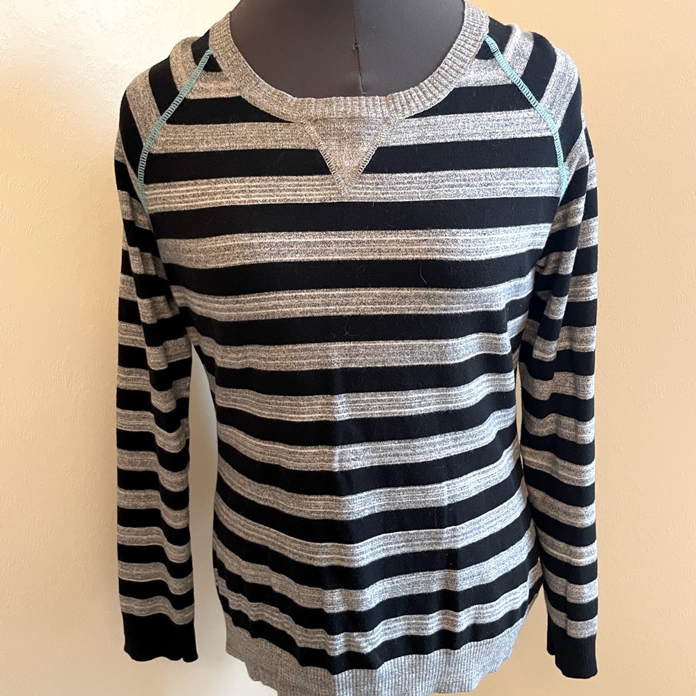 Kersh Sweater with Turquoise Stitching